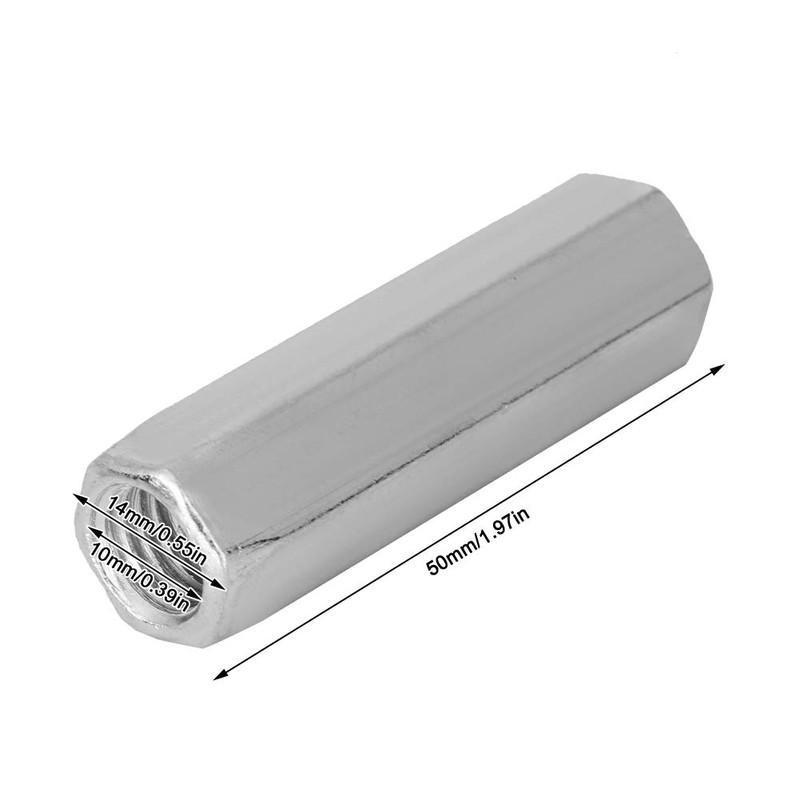 5pcs Long Hex Coupling Nut Threaded Connecting Cap Joint Nut