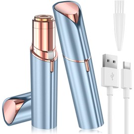 Vexloria Gesichtshaarentferner für Frauen, USB Elektrischer Haarentfernung Gesicht Damen mit LED-Licht, Schmerzfreie Gesichtsrasierer, Trimmer Damen für Körper Gesichtshaare Lippen Kinn, Blau