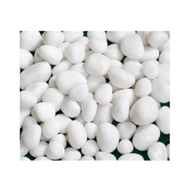 Schmick 1 Kg Polished White Pebbles Stones for Plant pots, Aquarium/Fish Tank, Decorations, Garden, Tables, and Home Decor (1 Kg, White Stone)
