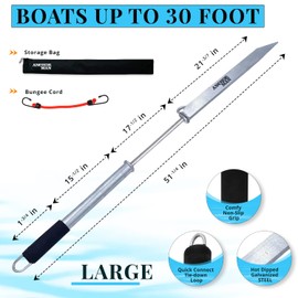 Sand Spike Anchor 52" – Anchor-Man Heavy-Duty Galvanized Beach Anchor for Jet Ski, Pontoon & Boats, Self-Driving Spike with Non-Slip Handle & Bag