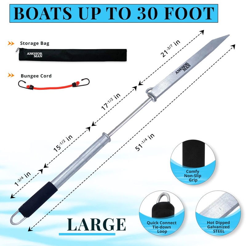 Sand Spike Anchor 52" – Anchor-Man Heavy-Duty Galvanized Beach Anchor