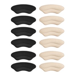 Heel Pads for Shoes That are Too Big, Heel Inserts for Women, Heel Grips for Womens Shoes, Heel Protectors, Heel Cushion Liners for Blisters Loose Shoes, Shoe Fillers (6pairsbeigeblack)