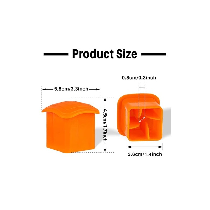 Sukh Rebar Caps - 60Pcs Orange Mushroom Safety Cover for