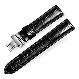 Moran Genuine Leather Watch Band, Replacement Strap, D Buckle, For Men, Wrist Watch, Waterproof/Sweatproof Strap, Available Widths 18mm, 19mm, 20mm, 21mm, 22mm, 23mm, 24mm, Leather