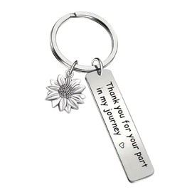 Tied By Love Thank You Sun Flower Appreciation Thank You For Your Part in My Journey Keyring Bag Charm Jewellery Birthday Gift Keyrings Key Chain Unisex Key Ring