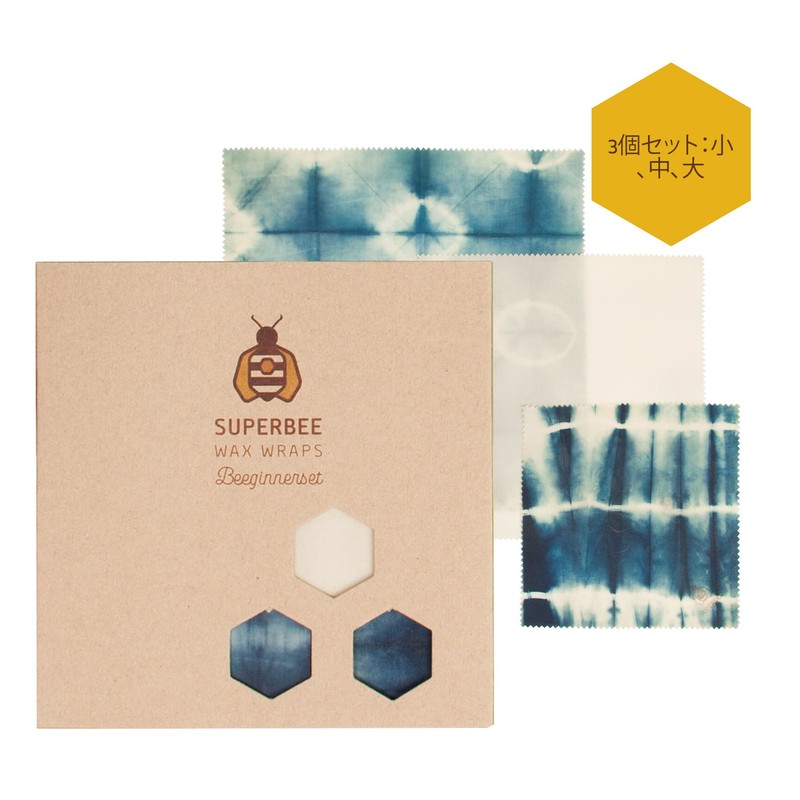 SuperBee Beeswax Wraps ミツロウラップ | Reusable Food Wrap | Organic,