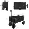 Collapsible Folding Wagon Cart, Large Capacity Outdoor Wagon Garden Cart