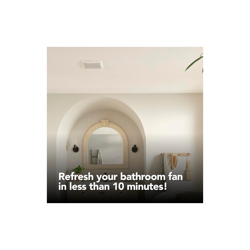 Broan-NuTone BKR60 QuickKit Ultra-Quiet Bath Fan Replacement Motor and Cover/Grille,