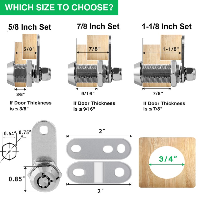 10 Pack Cabinet Lock with Keys, RV Storage Locks, 7/8”