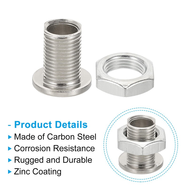PATIKIL M12x17mm Bolts and Nuts Kit, 10 Sets Fine Thread