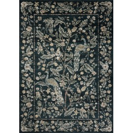 Loloi Rifle Paper Co. Laurel Collection LAU-05 Navy/Multi 5'-3" x 7'-8" Area Rug