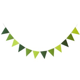16.4ft Green Bunting Banner, Pennant Banner Paper Triangle Flags Garland for Birthday Wedding Baby Shower Engagement Bachelorette Anniversary St.Patrick's Party Decorations