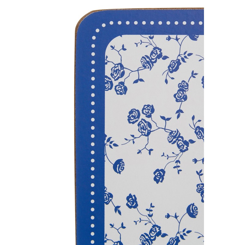 Premier Housewares Blue Rose Coasters - Set of 4