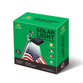 Sunnytech Solar Power Flag Light, Auto Active Brightest,Upgrade Solar Powered Light for 6ft Flag Pole, 12LED Waterproof Solar Light Black | Sunnytech