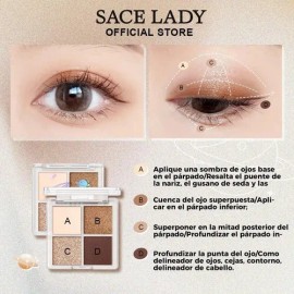 Sace Lady Paleta De Sombras 4 Tonos Para Ojos Maquillaje                                                                                              
