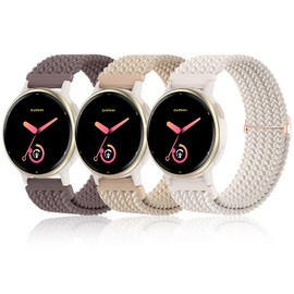 Conidido Braid Bands Compatible with Garmin Vivoactive 5/Forerunner 165 Watch Bands, 3 Pack 20mm Stretchy Nylon Loop Soft Sport Band Quick Release Wristband Breathable Elastic Strap for Men Women