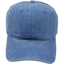 Baseball Cap in Vintage Used Look 100% Cotton Unisex Jeans Denim Cap, denim blue