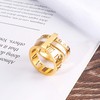 Jarlinwel Stainless Steel CZ Zirconia Roman Numeral Ring For Women