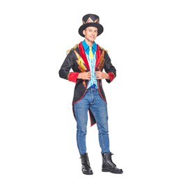 EraSpooky Circus Ringmaster Costume for men Carnival Jacket with Hat