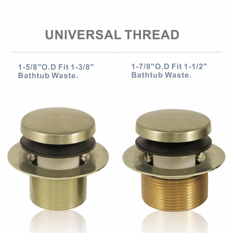 Gold Brushed Tub Drain Tip-Toe Tub Trim Set Conversion Kit