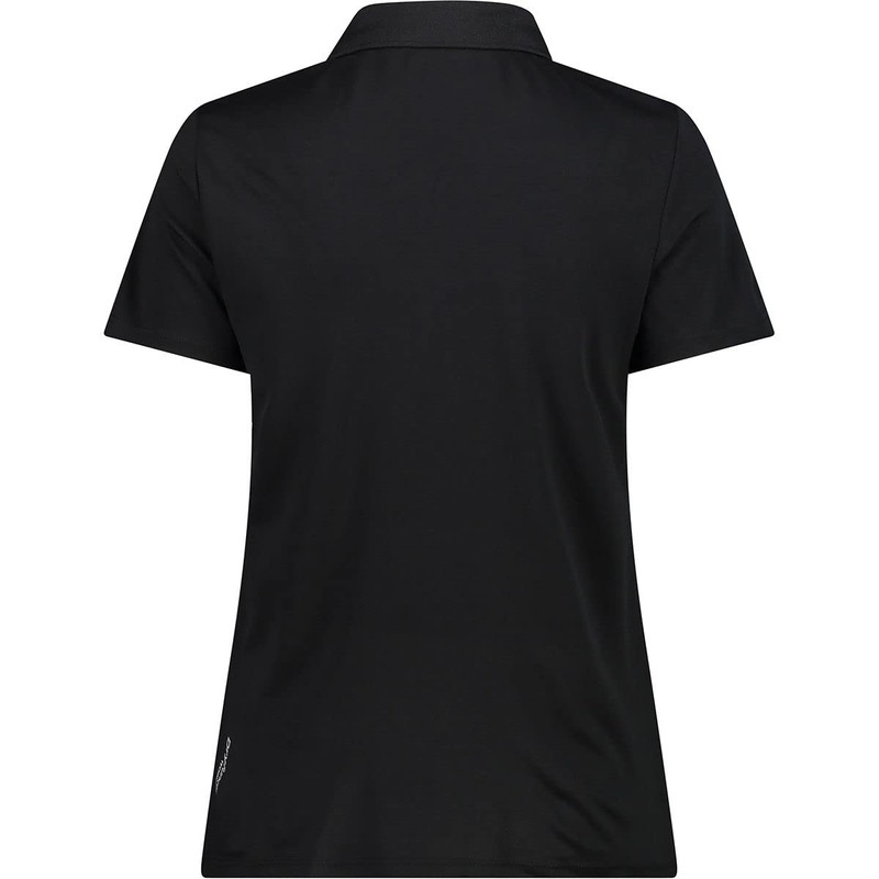 CMP Polo Piquet in Tinta Unita, Donna, Nero-Graffite, 44
