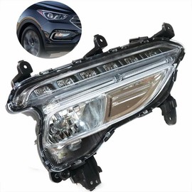 WsrrLun LED Fog Light Assembly for Hyundai Santa Fe Sport 2017 2018 Right Passenger Side Front Fog Light Replacemnt w/Clear Lens ‎Black Housing 922024Z510 HY2593164 (Right Passenger Side)