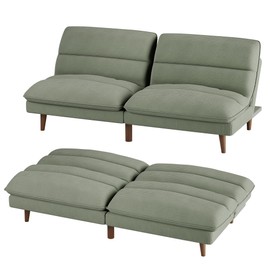 Homall Futon Couch, Modern Futon Sofa Bed with Adjustable Backrest, Convertible Sleeper Sofa Bed for Small Apartments, Loveseat, Office (Fabric, Grey)