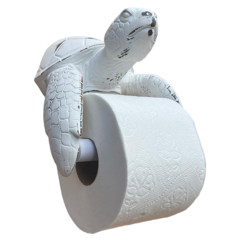 Sea Turtle Wall Mount Toilet Paper Roll Holder Rustic Beach