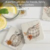 Thirstystone Chinoiserie Fall Pumpkins Assorted Tumbled Tile Stone Coasters with