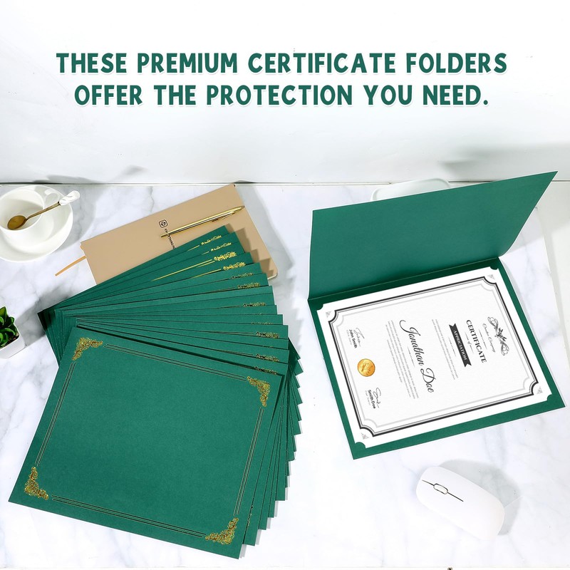 gisgfim 15Pcs Certificate Holders Diploma Covers Single Sided Gold Foil