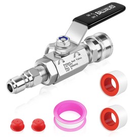 Boltigen 5000 PSI High Pressure Washer Ball Valve Kit, 3/8" Quick Connect Shut Off Ball Valve for Power Washer Hose, Stainless Steel