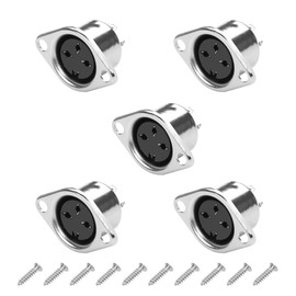 YAODHAOD Metal DIN Socket 3 to 8 Pin, Installation of Panel Audio Signal Socket, Pure Copper Core MIDI Connector (5 Pieces) (DIN-MIDI-3Pin, 5 Pieces)