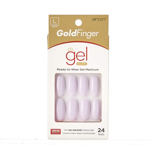 Gold Finger Gel Glam Color 24 uñas (1 paquete)