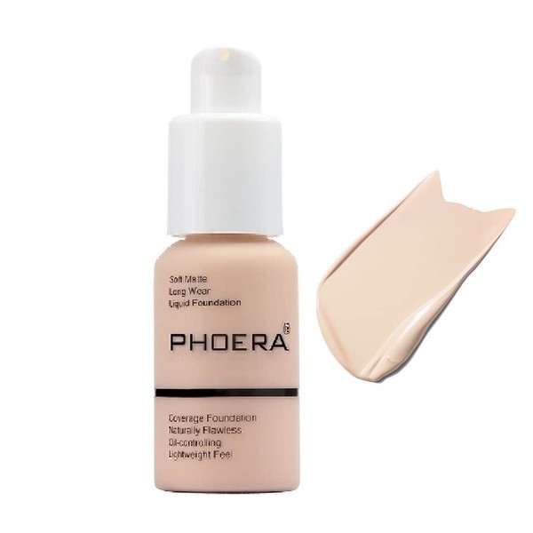 PHOERA Foundation, Flawless Soft Matte Liquid Foundation Makeup for Women.