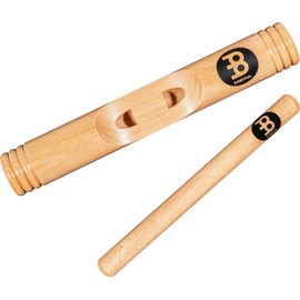 Meinl Percussion Wood Claves African - 1 Pair of Cylindrical Claves - Hollow Body - Musical Instrument - Siam Oak, Natural (CL3HW)