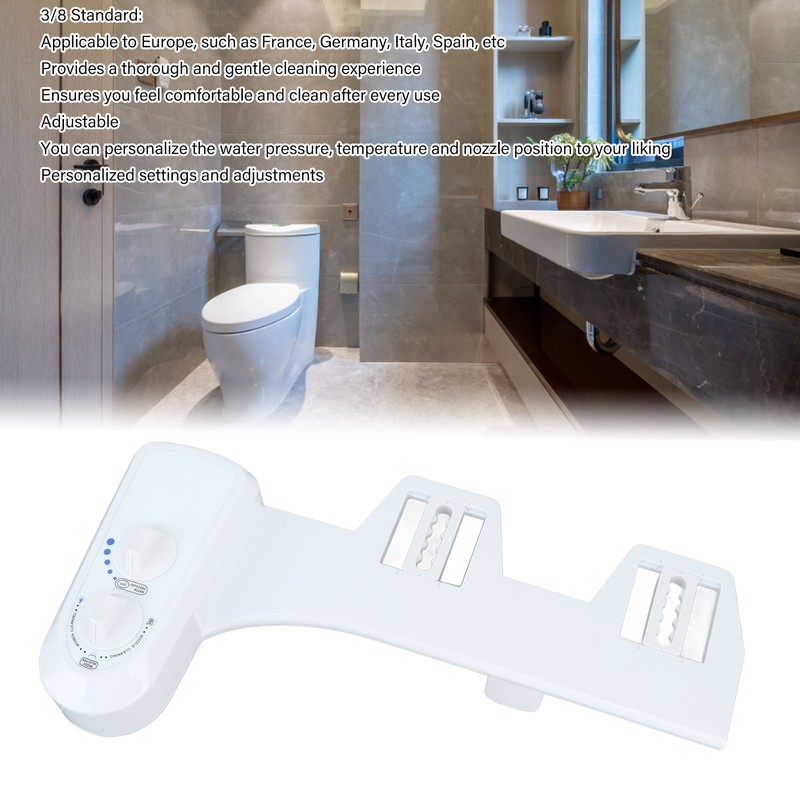 Bidet Attachment Self Cleaning Dual Nozzle Adjustable Water Pressure Cold