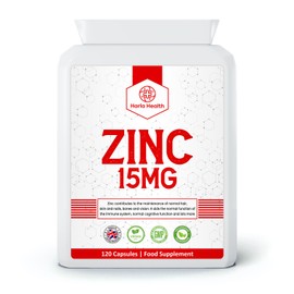Zinc - 15mg - 120 Capsules - 4 Months Supply - Suitable for Vegetarians & Vegans - Harla Health - Make in The UK - GMP Codes of Practice