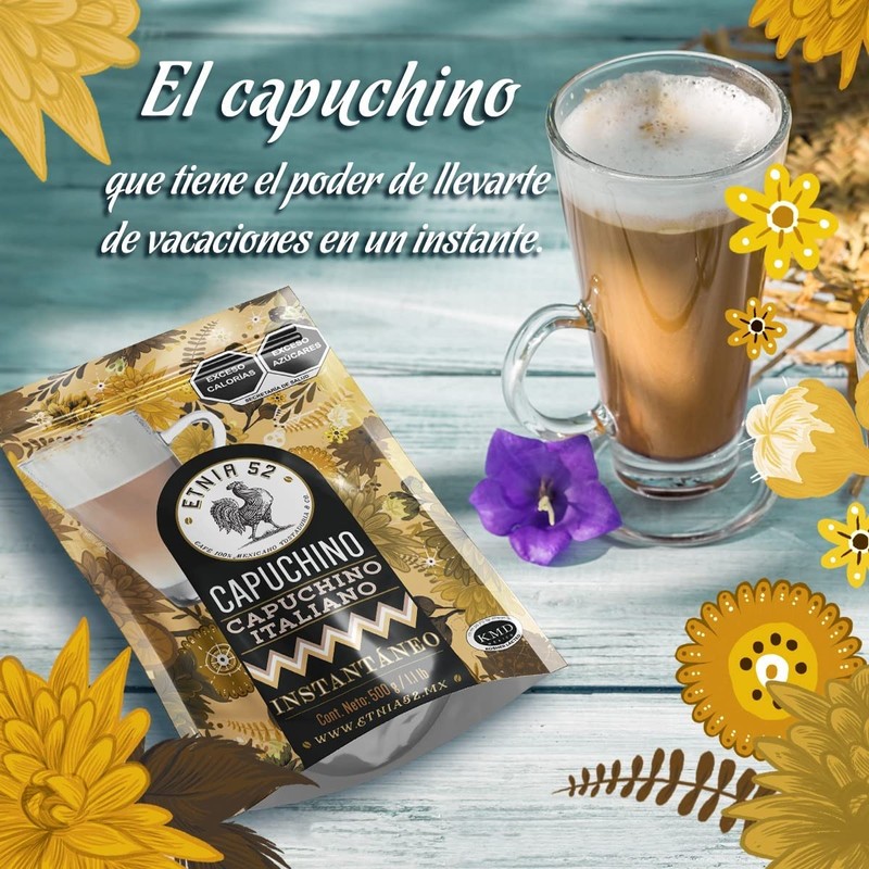 Etnia 52 | Café Capuchino Instantáneo | Sabor Avellana |