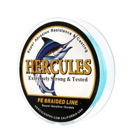 HERCULES Trenzado l¨ªnea de Pesca 300M, 328 DS, 10lbs-300lbs PE 8 filamentos, Agua Salada, Azul, 30lb/13.6kg 0.28 m