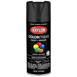 6-Pack of 12 oz Krylon K05579007 Black COLORmaxx Paint & Primer Spray Paint, Semi-Gloss