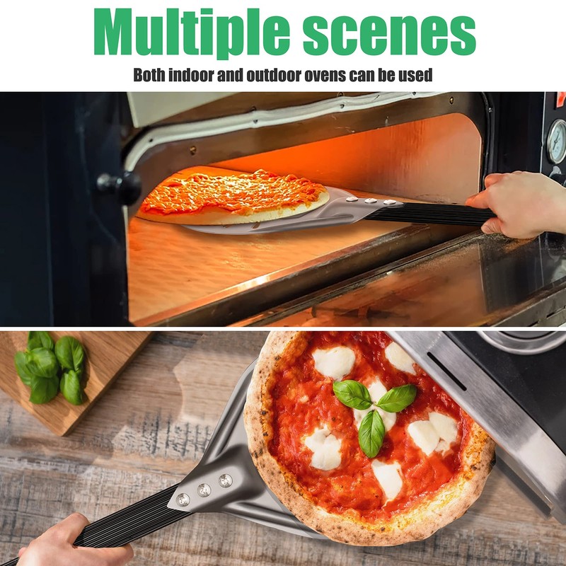 Pizza Turning Peel 7 Inch Round Aluminum Perforated Turner with