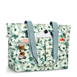 ENONEO Women's Beach Bag with Zip, Beach Bag Family XXL Large Shopper Bag Beach Tote Bag Travel Bag Waterproof Swimming Bag with Wet Compartment for Work Shopping Fitness Travel, Green, XXL