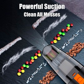 SIMWAL Handstaubsauger, Kabelloser Mini-Autostaubsauger mit Waschbarem HEPA-Filter, USB aufladbar Tragbar Leicht Mini Staubsauger mit 30 Minuten Laufzeit, Vielfältiges Zubehör für Auto, Haus, Küche