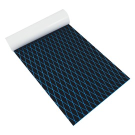 DYRABREST Boat Flooring EVA Foam Boat Decking Thickened Non-Slip Self-Adhesive Flooring for Yacht Kayak Motorboat Fishing Boat, 94.48'' x 35.43'' (Black+Blue)