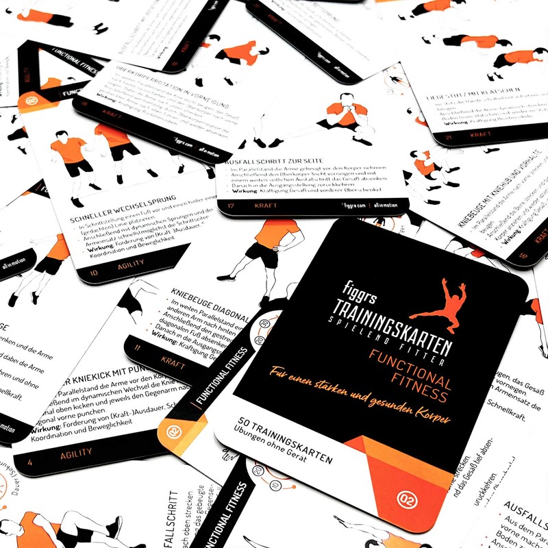 figgrs Functional Fitness Training Cards, 50 Bodyweight Exercises for Powerful