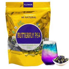 Butterfly Pea Flower Tea Loose Leaf, Blue Pea Herbal Tea, Dried Flowers, Natural Color-Changing Brew for Wellness & Detox, No Flavoring & No Additives & Caffeine Free, 50g(1.76 Oz.)