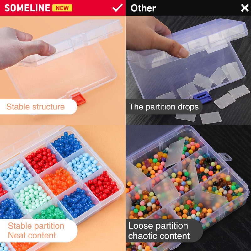 SOMELINE® Plastic Storage Box with 15 compartments | Stable sorting