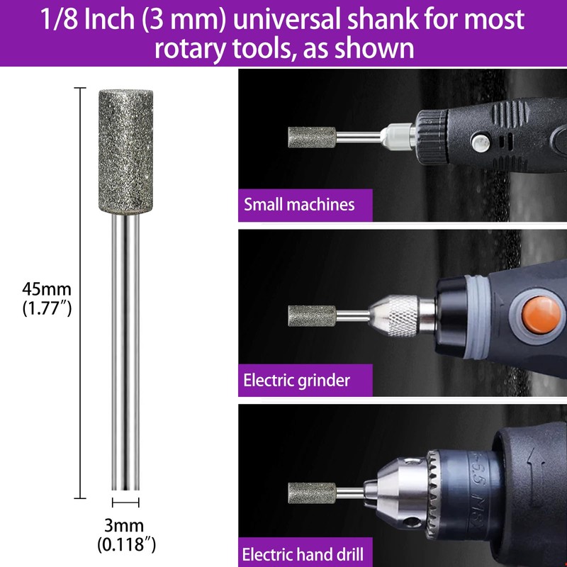 12PCS Diamond Grinding Bit Compatible with Dremel Rotary Tools, Stone