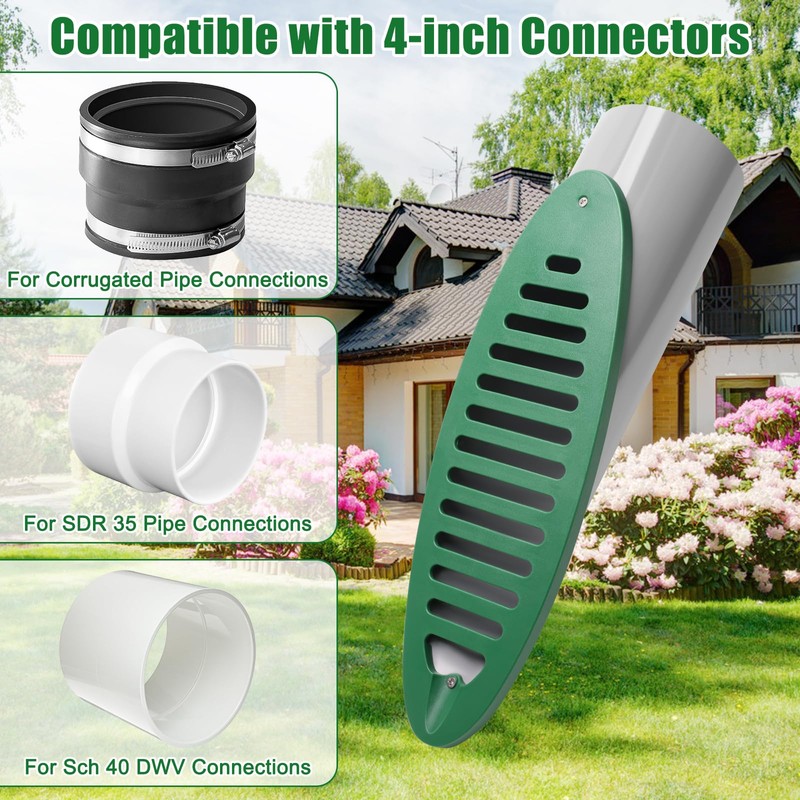 Anglekai 4 Inch Angled Slope Drainage Pipe, 2PCS Angled Drainage