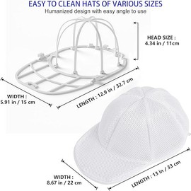 2 Pack Hat Washer Cage Hat Cleaner Hat Washer for Baseball Caps for Washing Machine or Dishwasher for Flat & Curved Hats